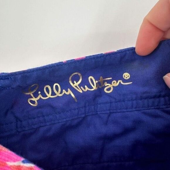 Lilly Pulitzer Callahan Shorts Pink Navy Did You Catch That 5" Size 2 coral reef - Picture 3 of 9
